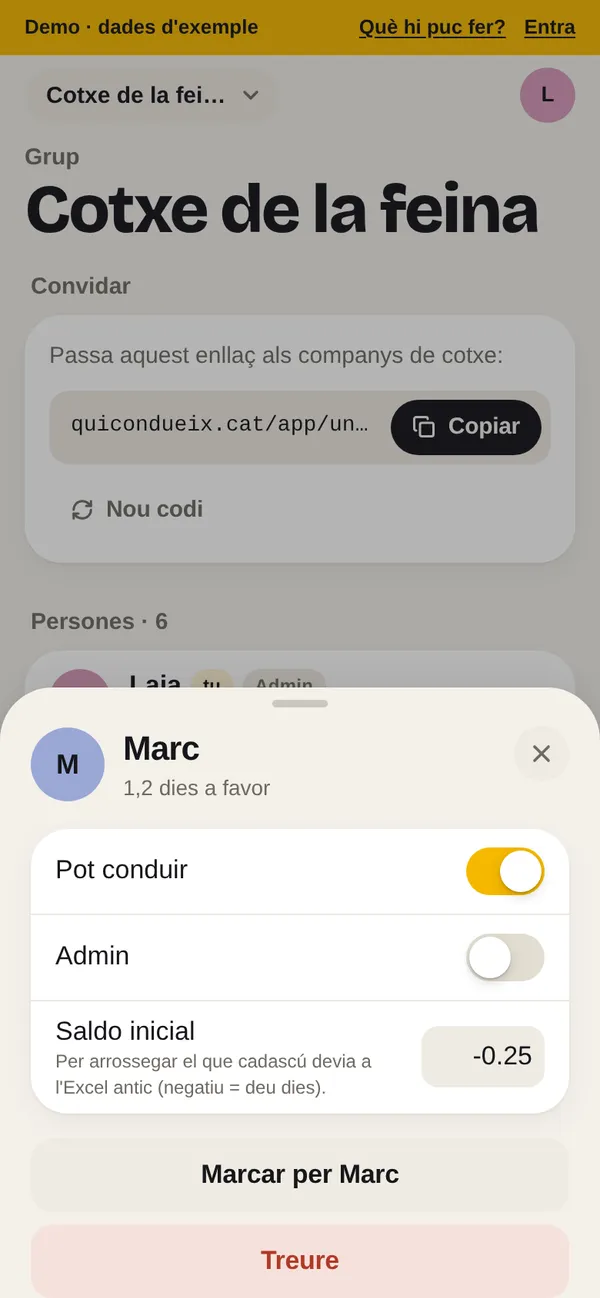 La fitxa d'una persona